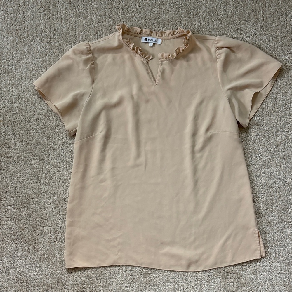 Bolle Women's Beige Ruffle Blouse